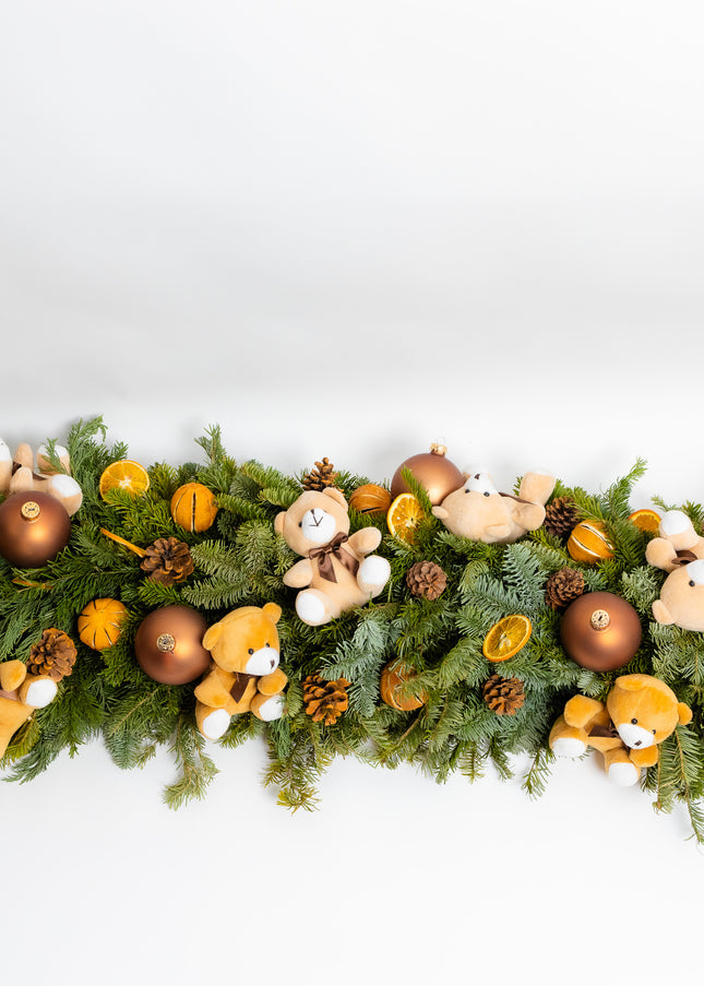 Ghirlandă de Crăciun Artizanală „Teddy Bear’s Festive Trail”