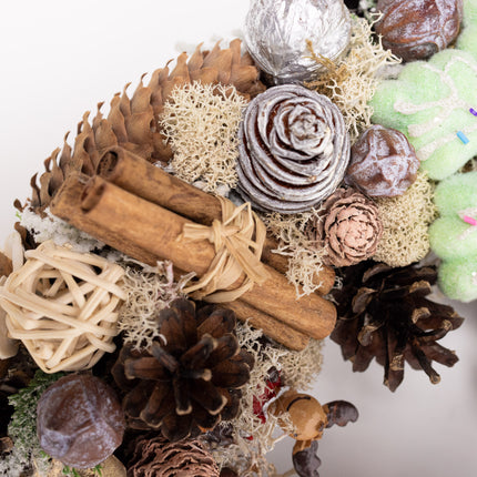 Coroniță Crăciun "Sweet Gingerbread" cu Mușchi și Conuri