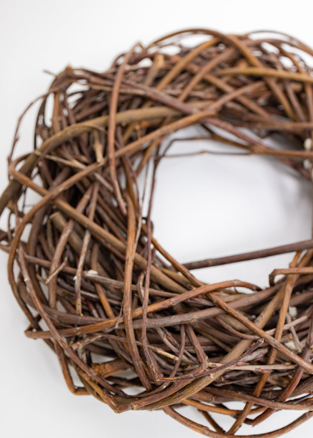 Coroniță din Răchită Naturală Maro – Bază Împletită pentru Aranjamente Florale și Decor DIY