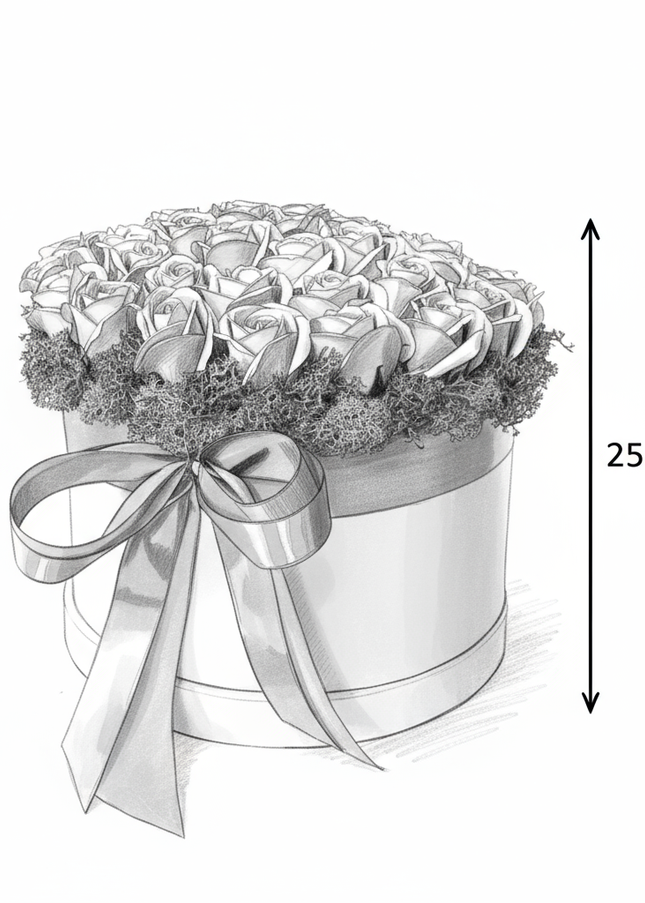 Aranjament Lux Trandafiri Săpun Spirală Roz-Albastru