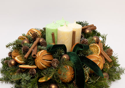 Aranjament Crăciun Advent "Citrus Joy" din brad Nobilis