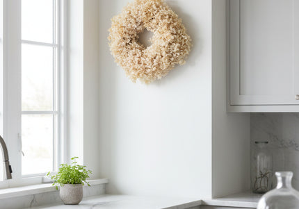 Coroniță din Hortensie Criogenată – Aranjament Floral Elegant Nuanță Pastel