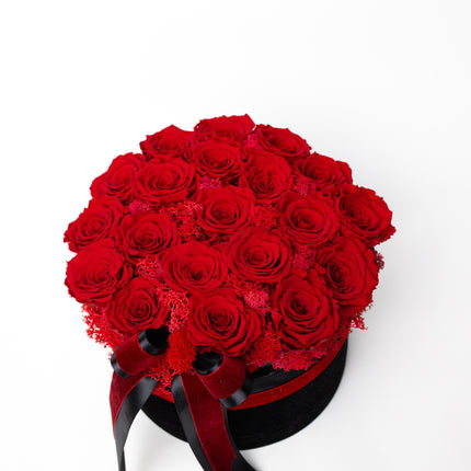 Aranjament Inimă Lux 25 Trandafiri Criogenați Roșii