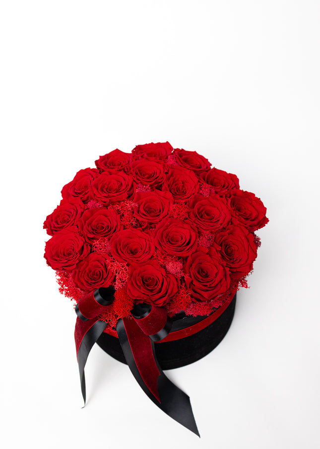 Aranjament Inimă Lux 25 Trandafiri Criogenați Roșii