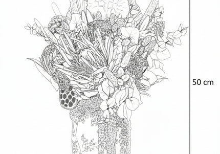 Aranjament Floral „Autumn Majesty” în Vază Ceramică Texturată – Compoziție Premium cu Protea King, Banksia și Accente Aurii