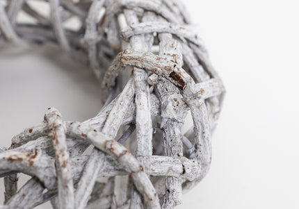 Coroniță din Răchită Albă Împletită – Bază Decorativă Naturală pentru Aranjamente Handmade