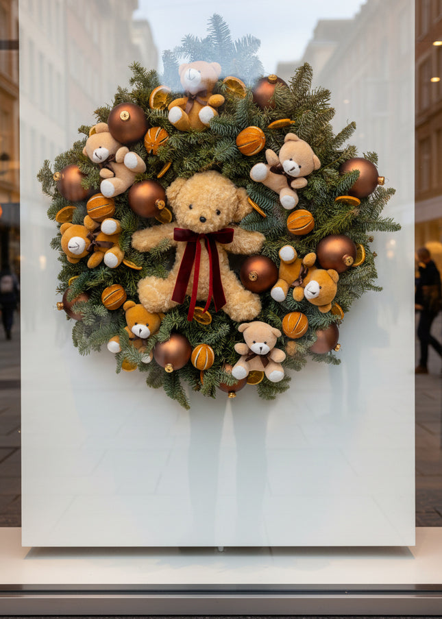 Coroniță de Crăciun Gigant „Teddy Bear’s Winter Hug”