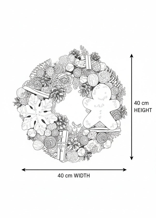 Coroniță Crăciun "Sweet Gingerbread" cu Mușchi și Conuri