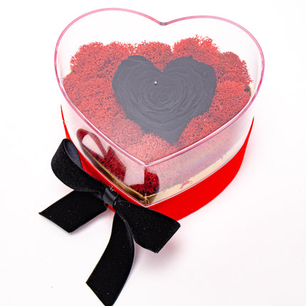 Aranjament de Lux "Midnight Heart" cu Trandafir Criogenat