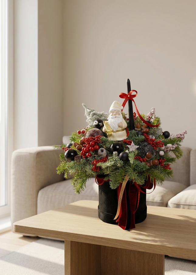 Aranjament de Crăciun Premium – Santa’s Velvet Box