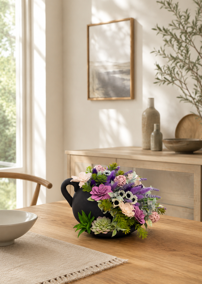 Aranjament floral „Lavender Charm” – compoziție în vas decorativ
