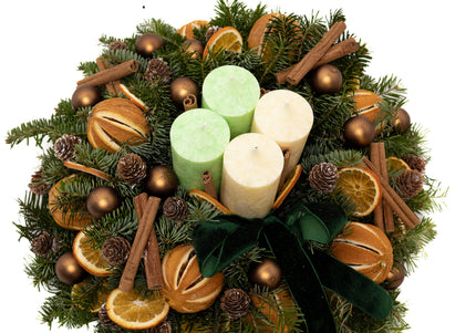 Aranjament Crăciun Advent "Citrus Joy" din brad Nobilis