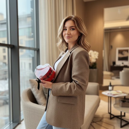 Aranjament de Lux „Rainbow Eternal Rose” în Cupolă Acrilică