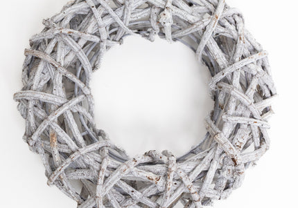 Coroniță din Răchită Albă Împletită – Bază Decorativă Naturală pentru Aranjamente Handmade