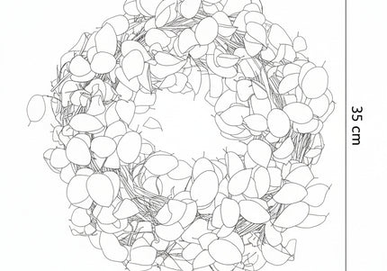 Coroniță Decorativă din Lunaria Mov – Aranjament Natural din Plante Uscate