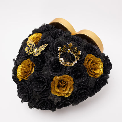 Aranjament de Lux "Midnight Royalty Heart" cu Coronetă