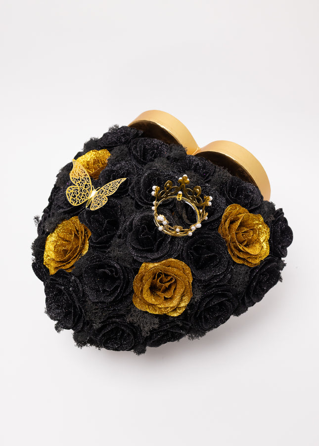 Aranjament de Lux "Midnight Royalty Heart" cu Coronetă
