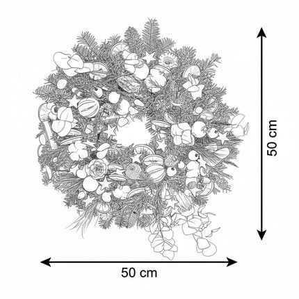 Coroniță Crăciun "Grand Winter Harvest" Mix Brad Natural