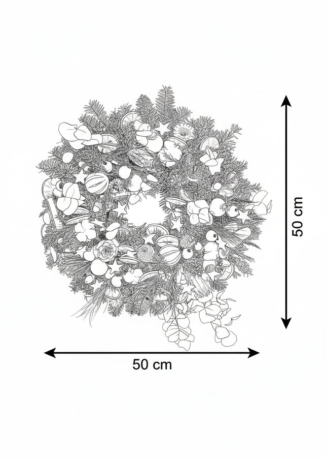Coroniță Crăciun "Grand Winter Harvest" Mix Brad Natural