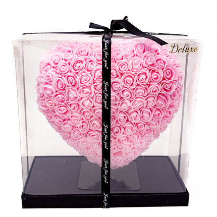 Aranjament de Lux "Pink Diamond Heart" în Vitrină Deluxe