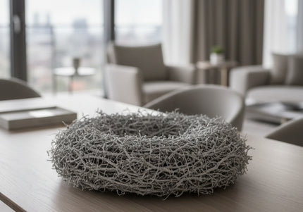 Bază Coroniță Artizanală din Rădăcini de Bonsai – Decor Handmade cu Aspect Înghețat și Textură Organică