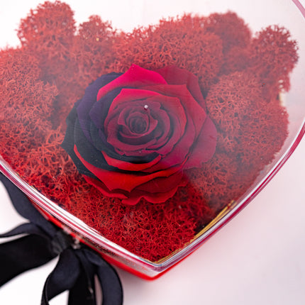 Aranjament de Lux „Rainbow Eternal Rose” în Cupolă Acrilică