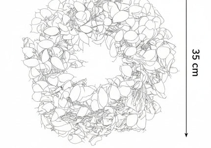 Coroniță Decorativă Lunaria Piersică – Aranjament Natural Handmade, Nuanță Somon Pastel