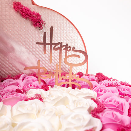 Aranjament Inimă Lux 39 Trandafiri Săpun și Ursulet