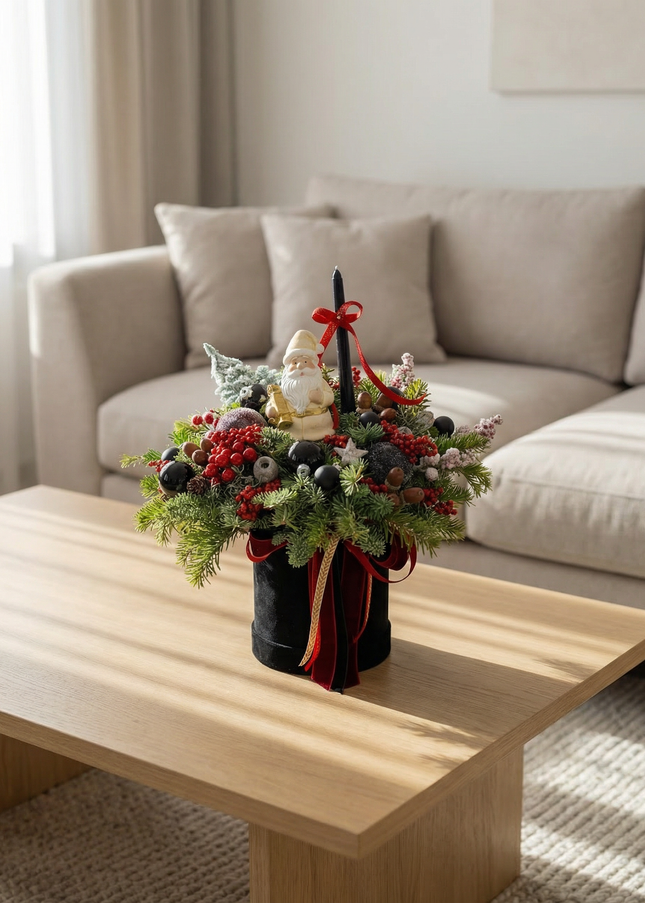 Aranjament de Crăciun Premium – Santa’s Velvet Box