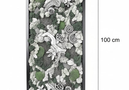 Tablou Biophilic Vertical „Vertical Forest Stream” – Panou Handmade XXL cu Mușchi Stabilizați și Relief Botanic Premium