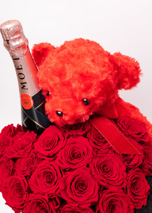 Aranjament de Lux „Eternal Crimson” cu Moët și Catifea