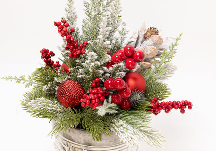 Brad Natural la Ghiveci "Red Berries" pentru Birou