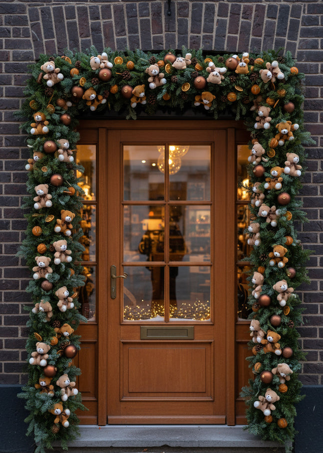 Ghirlandă de Crăciun Artizanală „Teddy Bear’s Festive Trail”