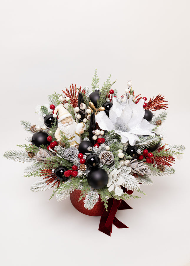 Aranjament de Lux „Santa's Velvet Grace” cu Brad 4D