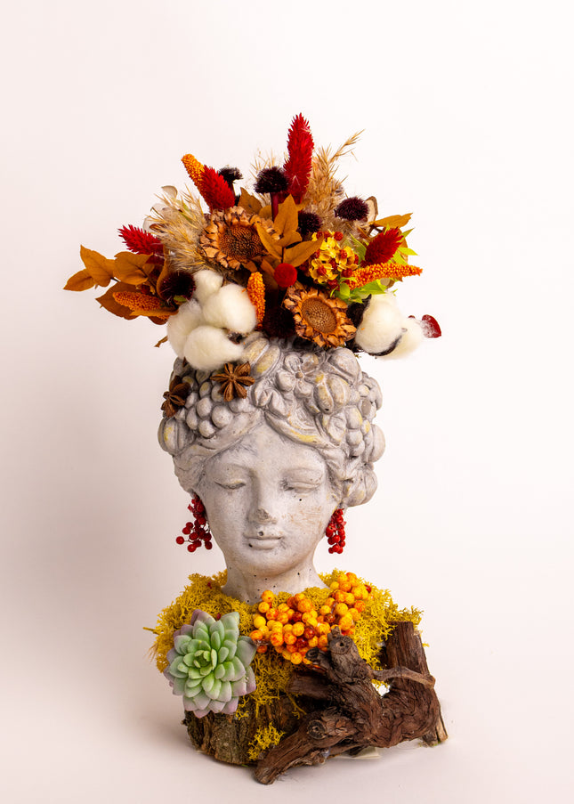 Aranjament floral „Autumn Lady” – design artistic în tonuri de toamnă