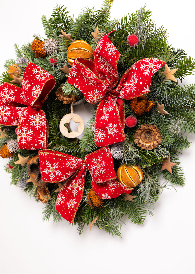 Coroniță Crăciun "Starry Red Joy" din Brad Nobilis