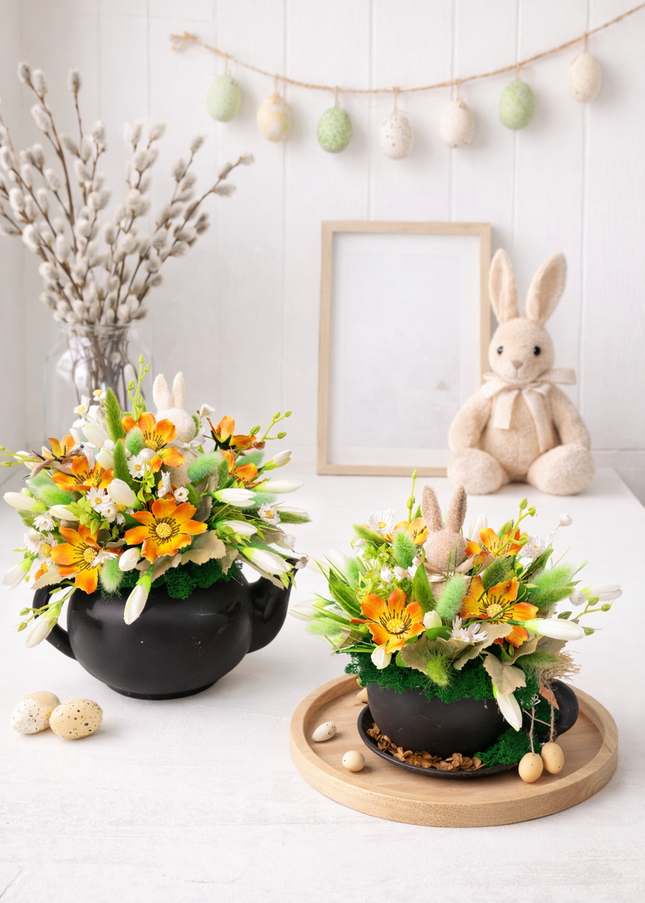 Set de Paște „Spring Duo” – aranjamente florale Sunny Bunny Pot & Spring Teapot
