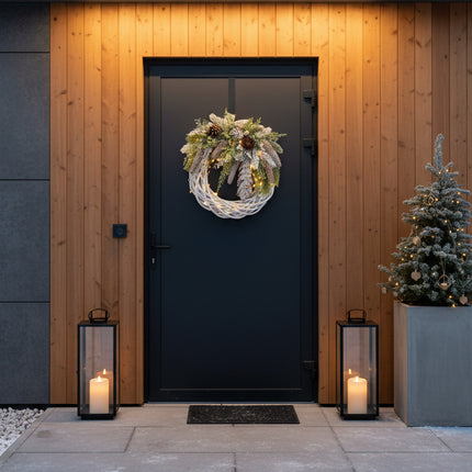 Coroniță Crăciun "Winter Forest" pe Lemn Natural Alb