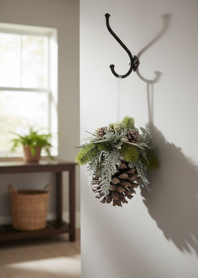 Ornament de Crăciun Premium „Snowy Giant Pinecone”