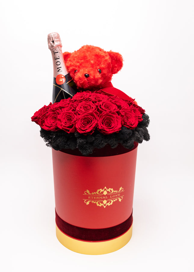 Aranjament de Lux „Eternal Crimson” cu Moët și Catifea