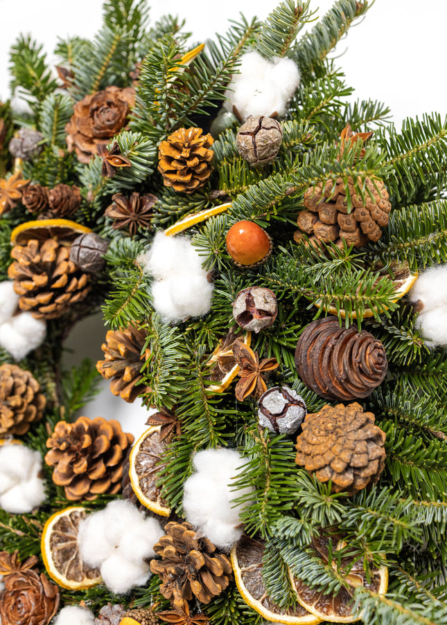 Coroniță de Crăciun Artizanală „Cotton & Cedar Forest”