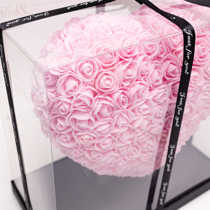 Aranjament de Lux "Pink Diamond Heart" în Vitrină Deluxe