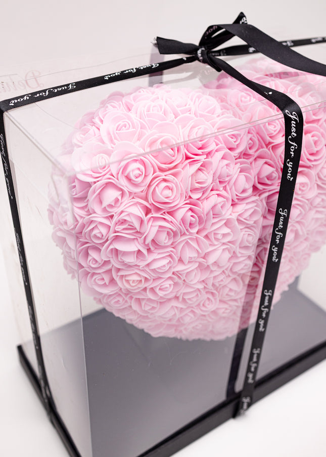 Aranjament de Lux "Pink Diamond Heart" în Vitrină Deluxe