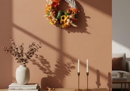 Coroniță Handmade „Autumn Forest Tale” – Aranjament cu Dovleci, Ciuperci și Spice pe Bază de Răchită Albă