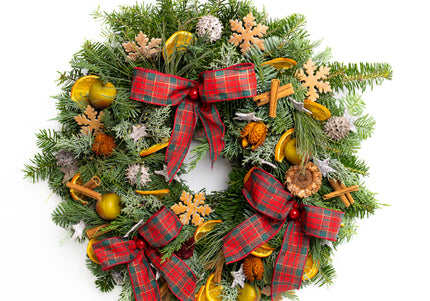 Coroniță Crăciun "Traditional Tartan" din Brad Nobilis