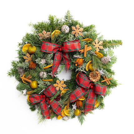 Coroniță Crăciun "Traditional Tartan" din Brad Nobilis