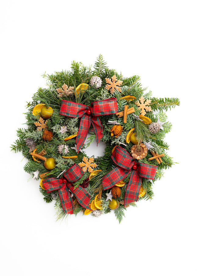 Coroniță Crăciun "Traditional Tartan" din Brad Nobilis