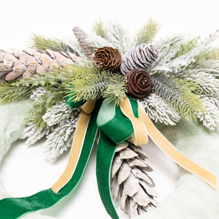 Coroniță Crăciun "Sage Velvet" din Brad Artificial 4D