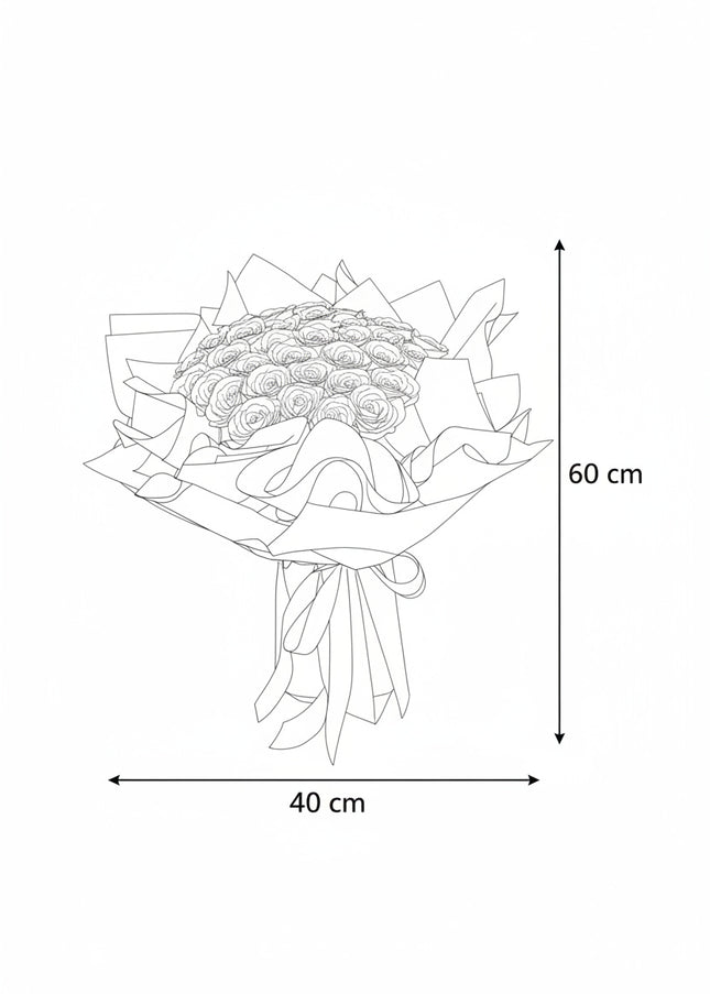 Buchet Gigant "Lavender Dream" cu 59 Trandafiri Mov Pastel
