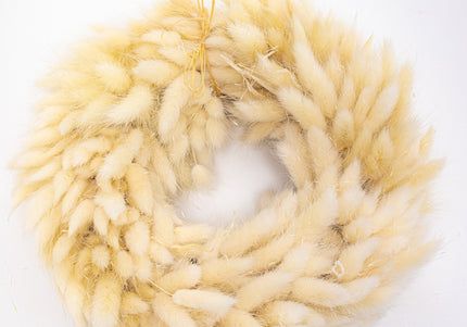 Coroniță Decorativă din Lagurus Alb Natural – Aranjament Pufos „Coda Mâței” Stil Boho